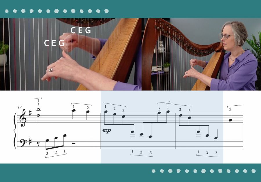 Believe, harp video course sample page